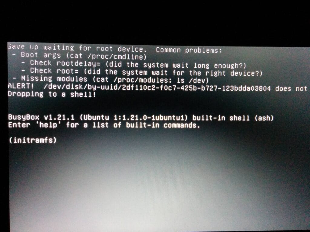 Fix: Ubuntu Laptop Stuck on the Initramfs Screen